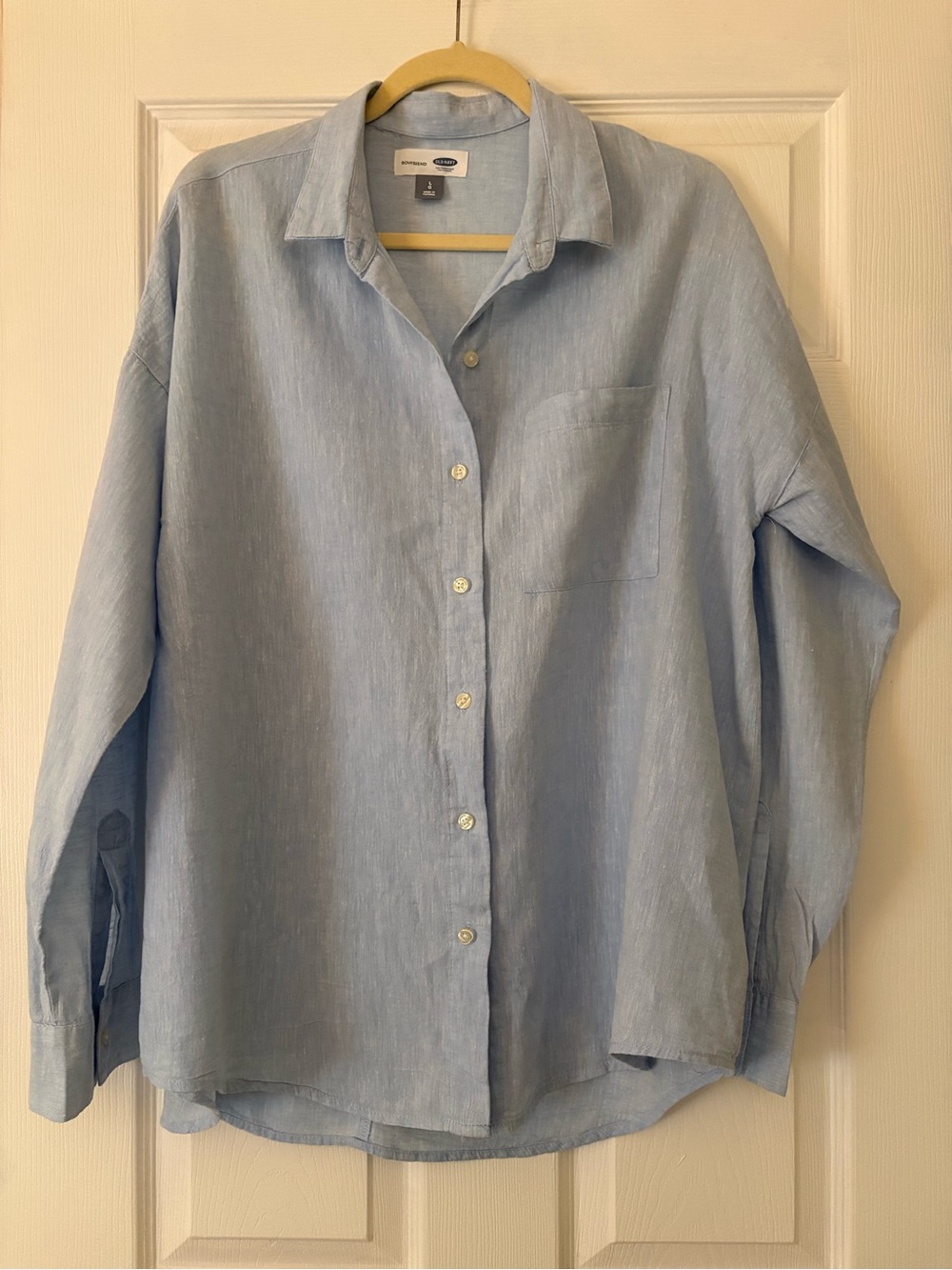 Old Navy Pale Blue Linen-Blend Button Down Shirt